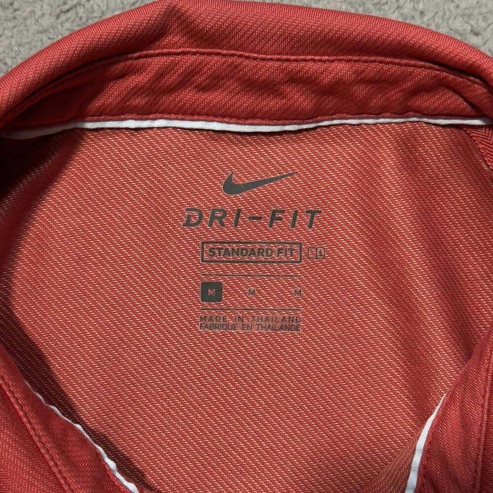Nike Dri-Fit Golf Polo Shirt Mens M Heather Red Standard Fit SS Pocket Logo - Picture 8 of 9